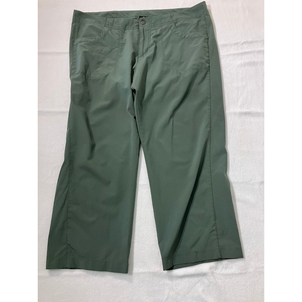 Patagonia Happy Hike Capri Womens 12 Green Outdoor Hiking Cropped Pants Stretch